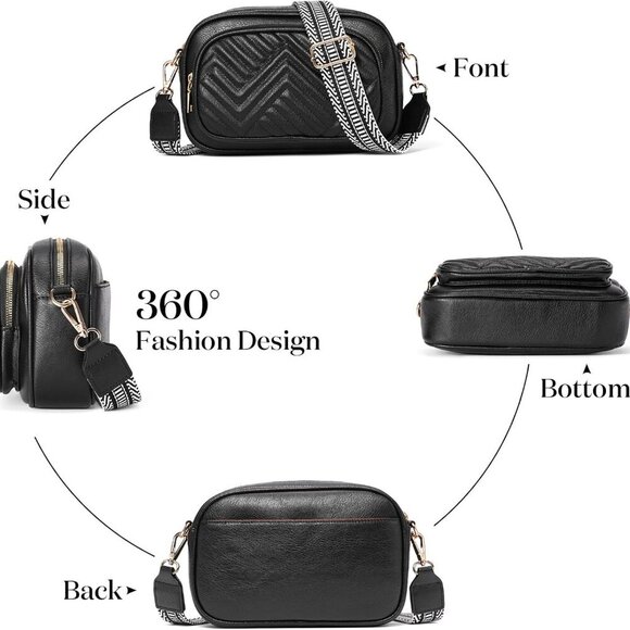 Quilted Crossbody Bags for Women Trendy Vegan Leather Crossbody Purses Handbag S - Picture 5 of 7